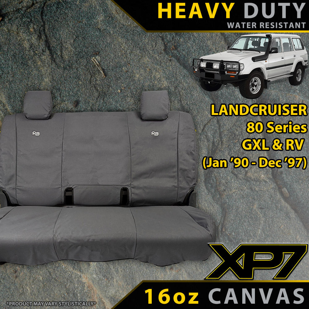 Toyota Landcruiser 80 Series GXL & RV XP7 Heavy Duty Canvas 2nd Row 50/50 Split Seat Covers (Made to Order)-Razorback 4x4
