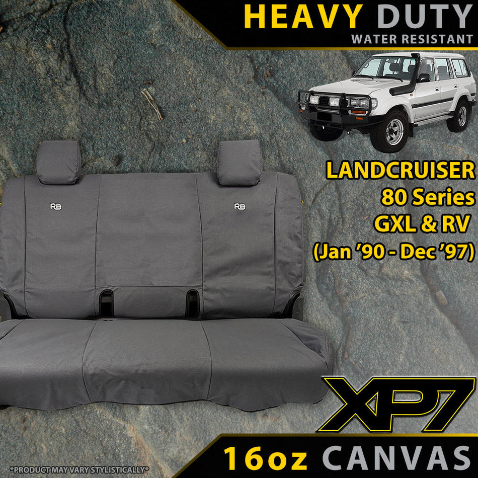 Toyota Landcruiser 80 Series GXL & RV XP7 Heavy Duty Canvas 2nd Row 50/50 Split Seat Covers (Made to Order)-Razorback 4x4