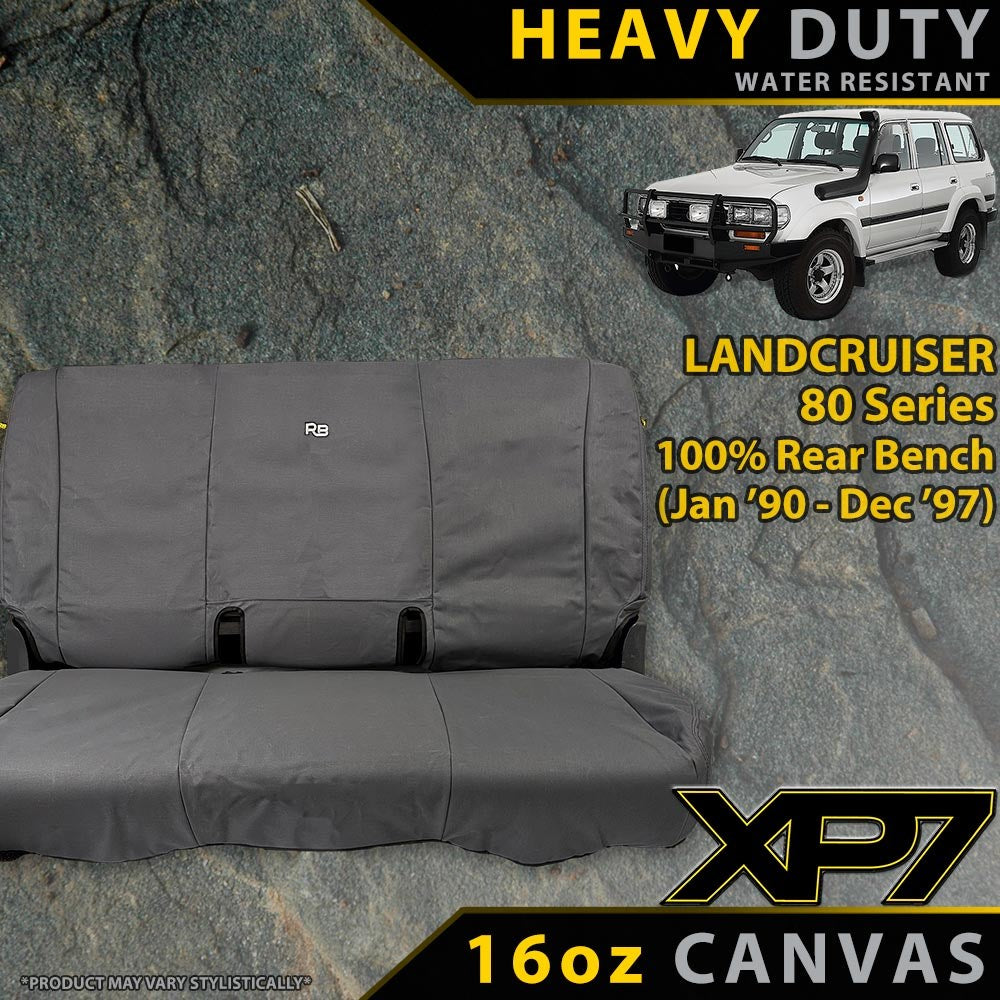 Toyota Landcruiser 80 Series Heavy Duty XP7 Canvas 2nd Row 100% Rear Bench Seat Covers (Made to Order)-Razorback 4x4