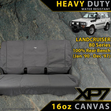 Toyota Landcruiser 80 Series Heavy Duty XP7 Canvas 2nd Row 100% Rear Bench Seat Covers (Made to Order)-Razorback 4x4