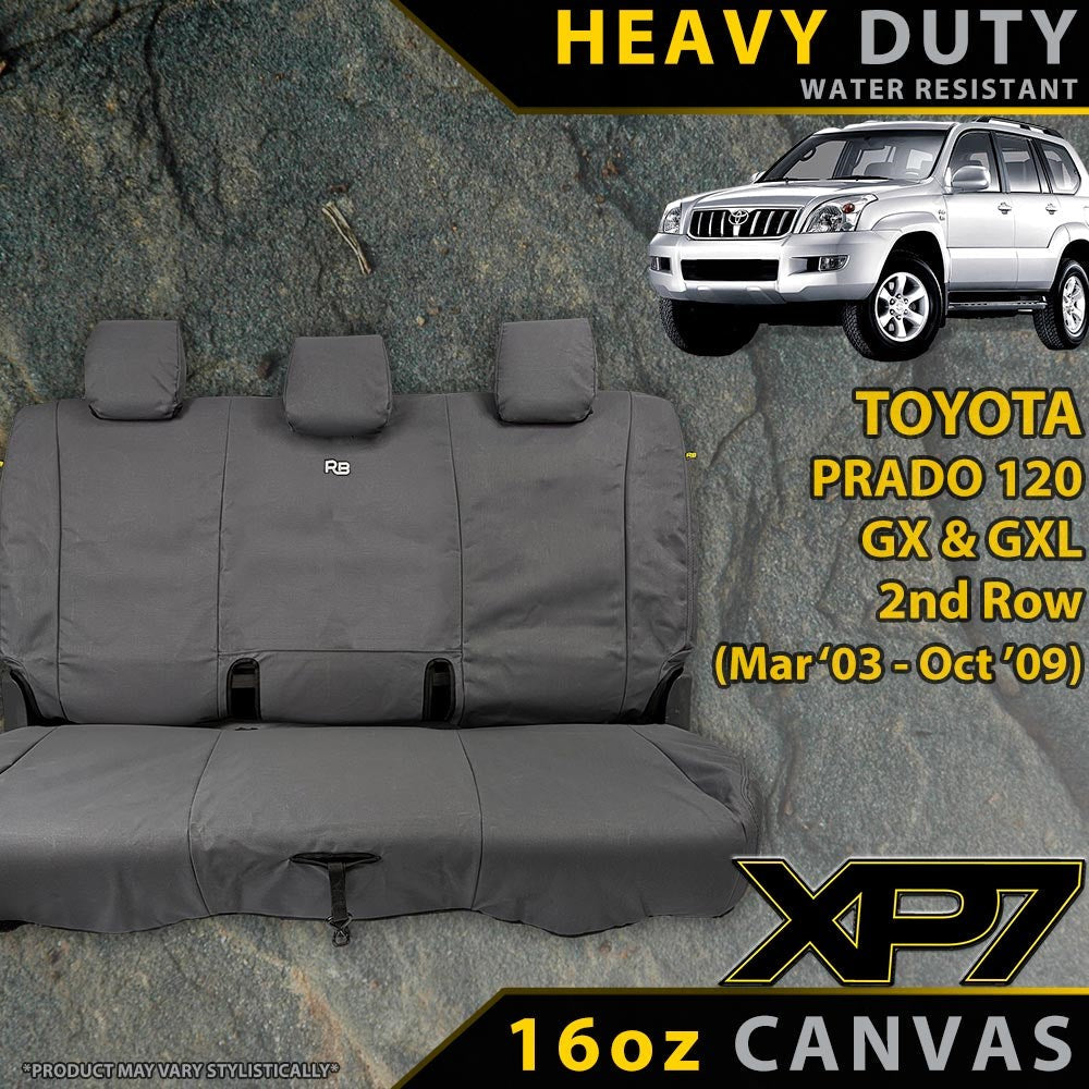 Toyota Prado 120 Heavy Duty XP7 Canvas Rear Row Seat Covers (Made to Order)-Razorback 4x4
