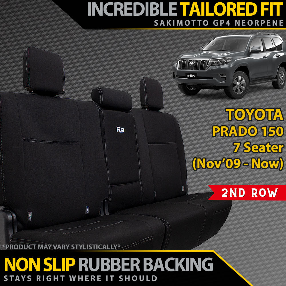 Toyota Prado 150 7 Seater 2nd Row Neoprene Rear Row Seat Covers (Available)-Razorback 4x4