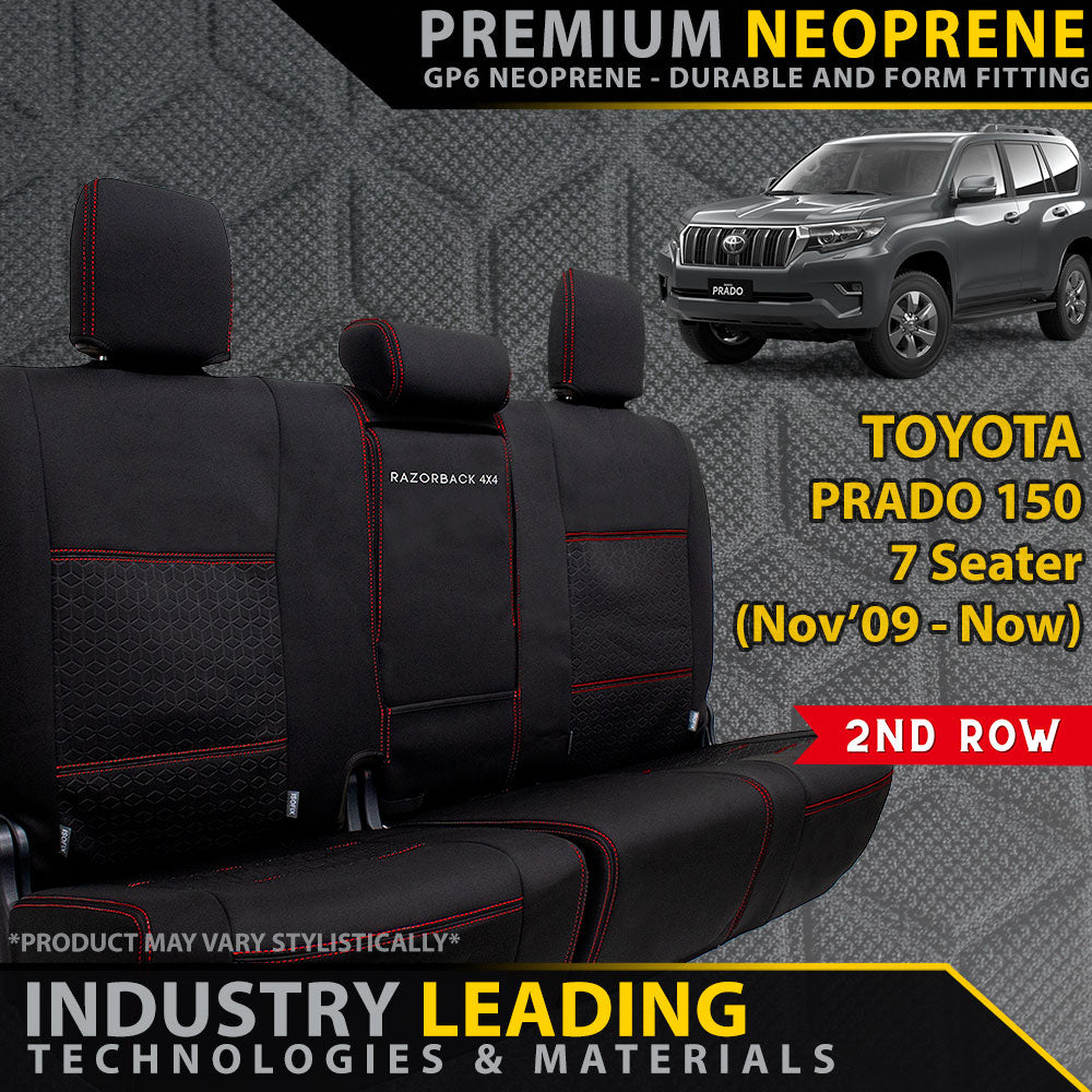 Toyota Prado 150 7 Seater 2nd Row Premium Neoprene Seat Covers (Available)