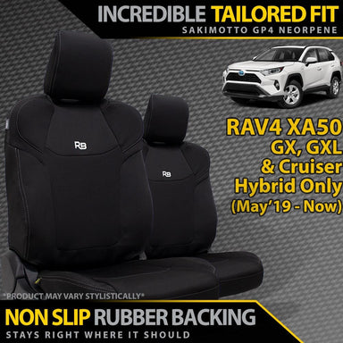 Toyota RAV4 XA50 GX/GXL/Cruiser Hybrid Neoprene 2x Front Row Seat Covers (In Stock)-Razorback 4x4