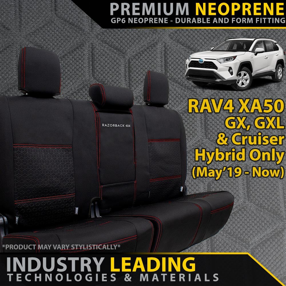 Toyota RAV4 XA50 GX/GXL/Cruiser Hybrid Premium Neoprene Rear Row Seat Covers (Made to Order)-Razorback 4x4