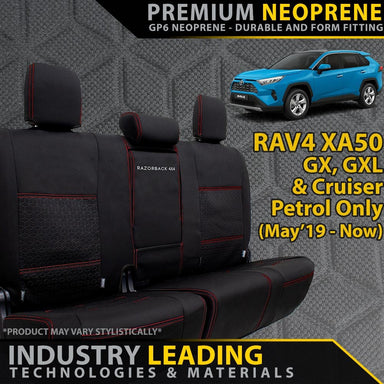 Toyota RAV4 XA50 GX/GXL/Cruiser Petrol Premium Neoprene Rear Row Seat Covers (Made to Order)-Razorback 4x4