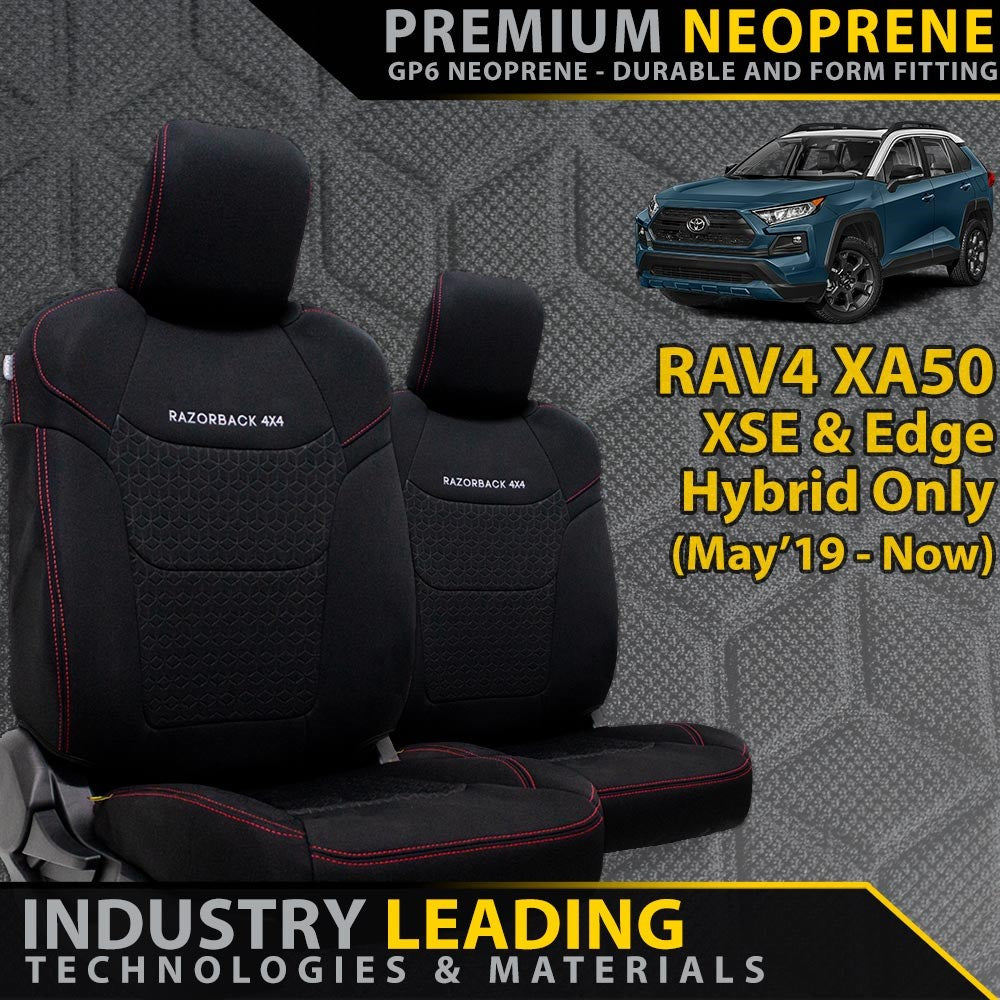 Toyota RAV4 XA50 XSE/Edge Hybrid Premium Neoprene 2x Front Row Seat Covers (Made to Order)
