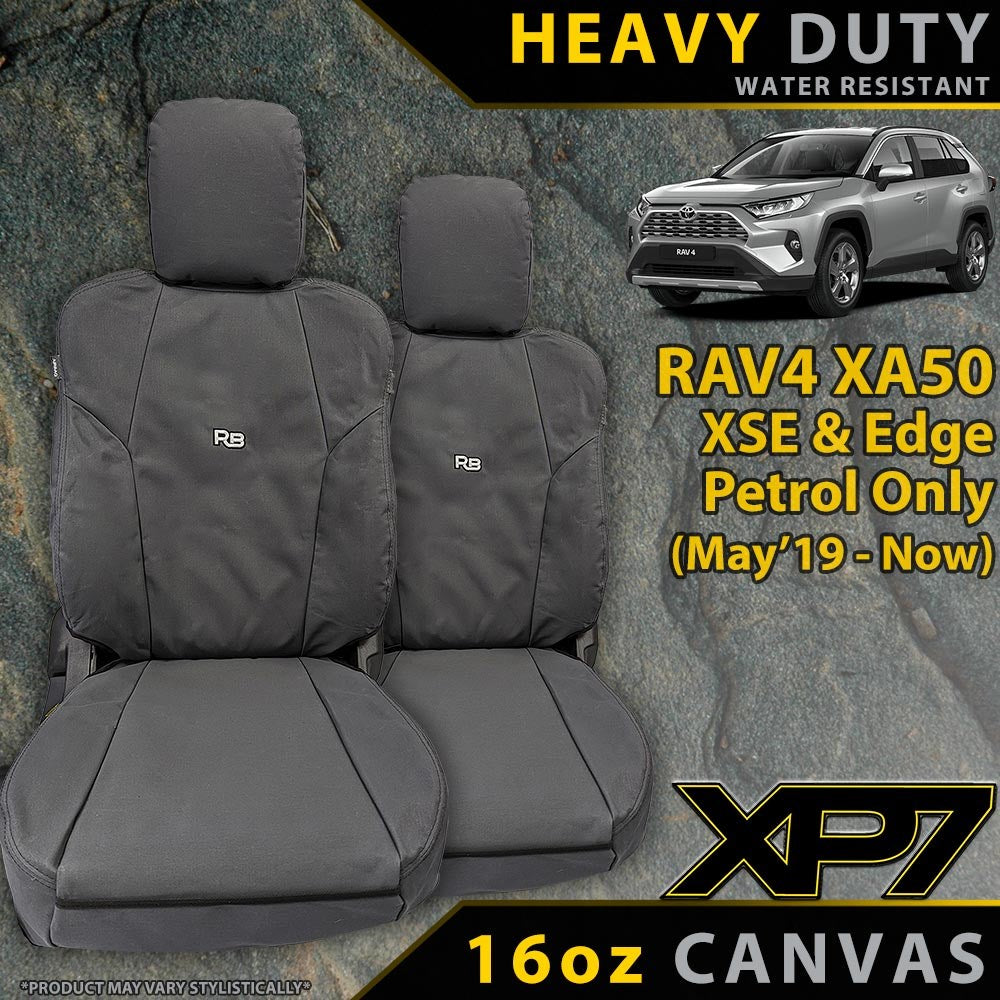 Toyota RAV4 XA50 XSE/Edge Petrol XP7 Heavy Duty Canvas 2x Front Row Seat Covers (Made to Order)-Razorback 4x4