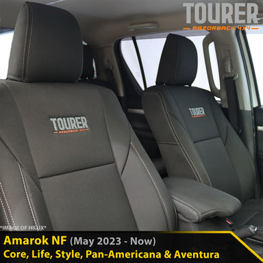 Volkswagen Amarok 2H (Cloth Seats) GP9 Tourer 2x Front Row Seat Covers (Made to Order)-Razorback 4x4