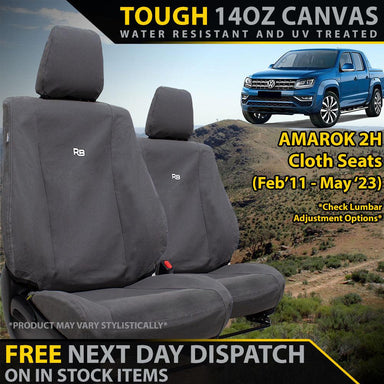 Volkswagen Amarok 2H (Cloth Seats) XP6 Tough Canvas 2x Front Seat Covers (In Stock)-Razorback 4x4