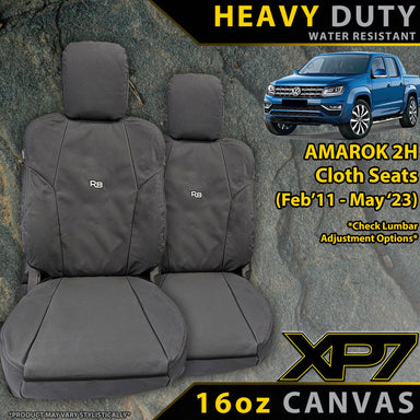 Volkswagen Amarok 2H (Cloth Seats) Heavy Duty XP7 Canvas 2x Front Seat Covers (Available)-Razorback 4x4