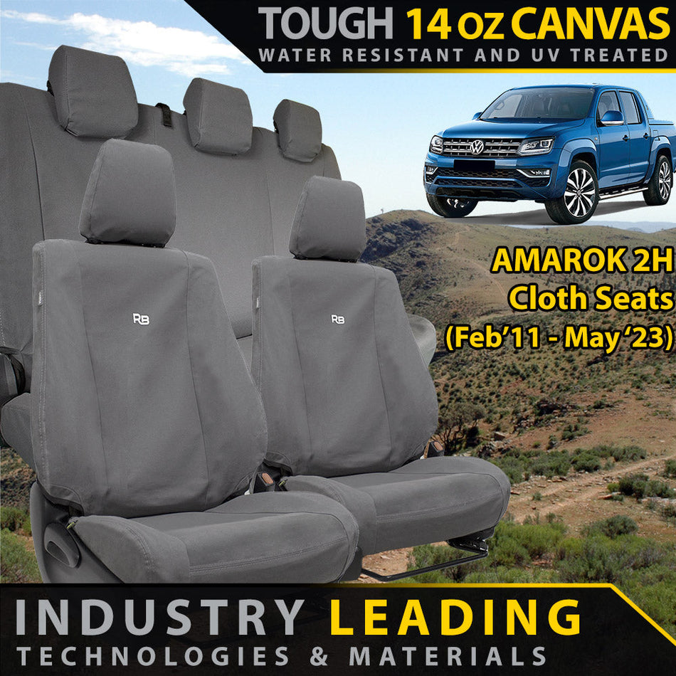 Volkswagen Amarok 2H (Cloth Seats) XP6 Tough Canvas Front and Rear Bundle (In Stock)-Razorback 4x4