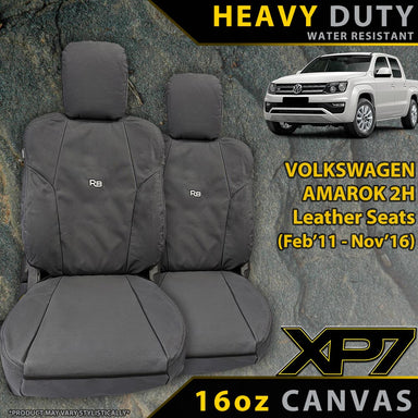 Volkswagen Amarok 2H (Leather Seats) Heavy Duty XP7 Canvas 2x Front Seat Covers (Available)-Razorback 4x4