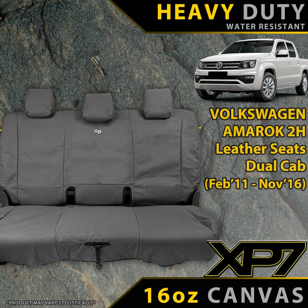 Volkswagen Amarok 2H (Leather Seats) Heavy Duty XP7 Canvas Rear Row Seat Covers (Available)-Razorback 4x4