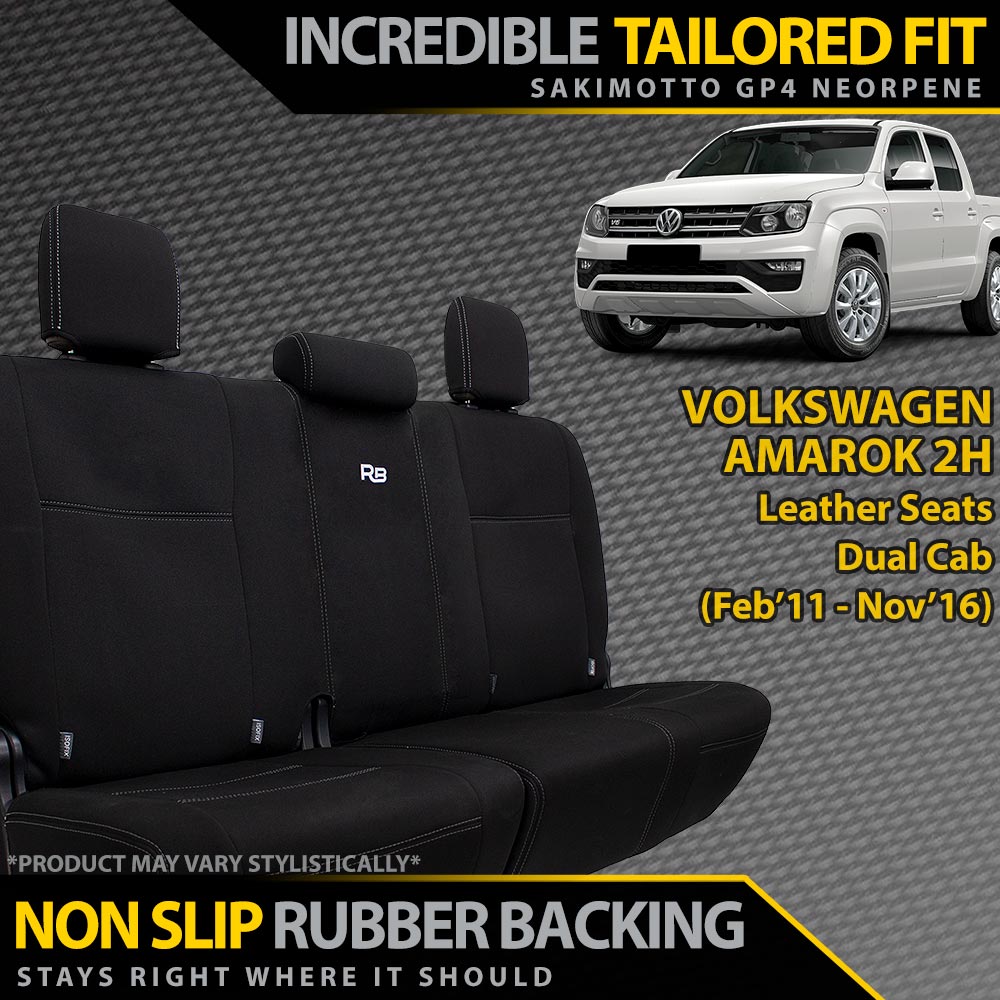 Volkswagen Amarok 2H (Leather Seats) Neoprene Rear Row Seat Covers (Available)-Razorback 4x4