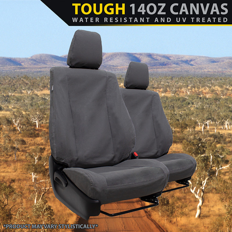 Toyota Hilux 7th Gen - Standard Seat - No Seat Airbags - XP6 Tough Canvas Front Seat Covers (In Stock)
