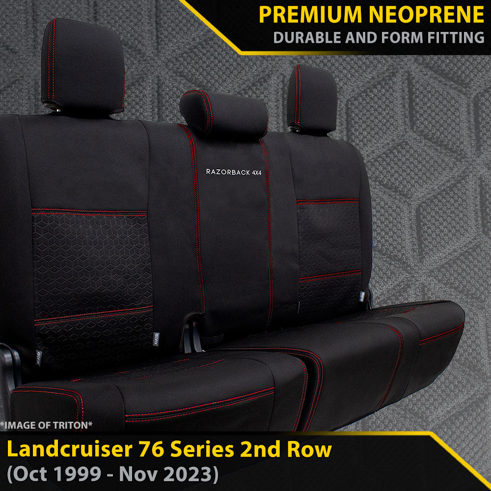 Toyota Landcruiser 76 Series Premium Neoprene Rear Row Seat Covers (Made to Order)