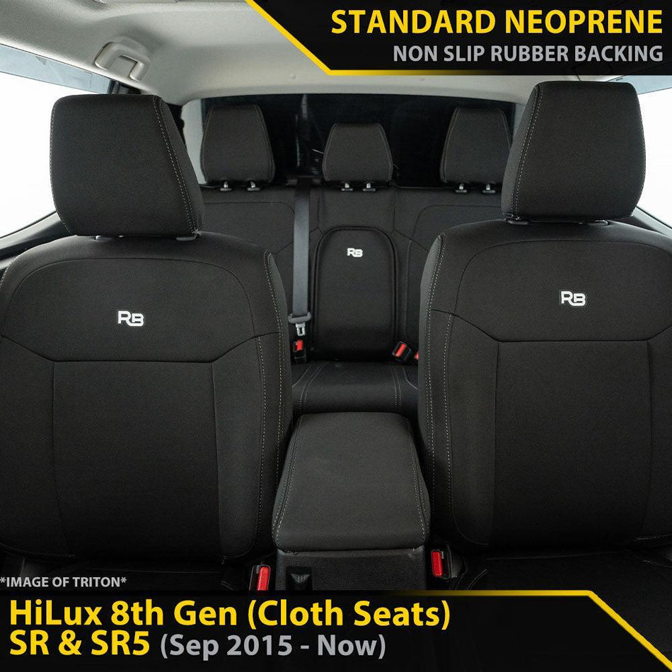 Toyota Hilux 8th Gen (Cloth Seats) SR & SR5 AUTO Neoprene Full Bundle (Made to Order)-Razorback 4x4