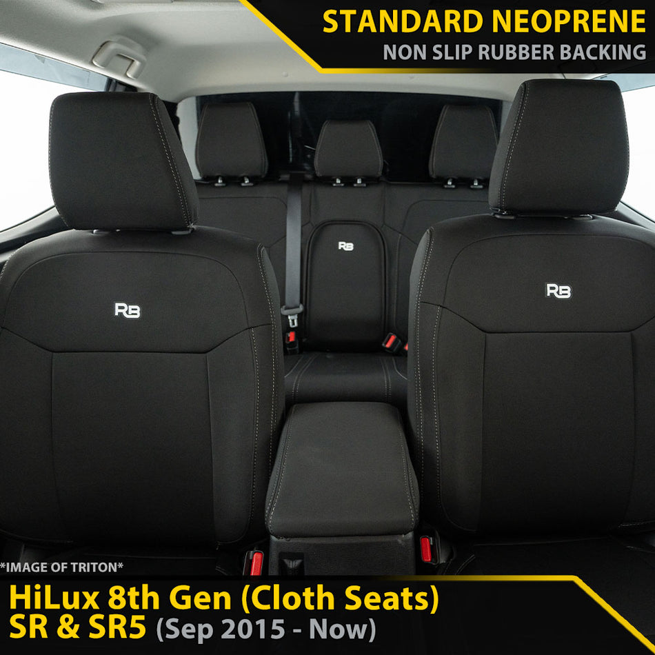 Toyota Hilux 8th Gen (Cloth Seats) SR & SR5 AUTO Neoprene Full Bundle (Made to Order)-Razorback 4x4