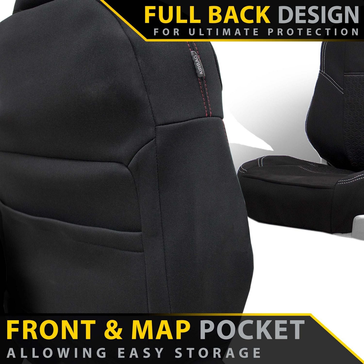Holden Colorado RC Premium Neoprene 2x Front Seat Covers (Made to Order)