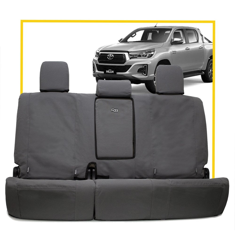 Toyota HiLux 8th Gen Canvas Rear Row Seat Covers (No Logo)