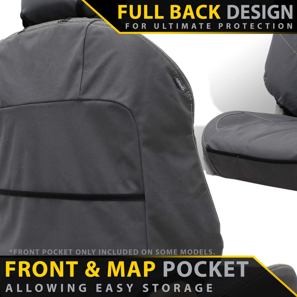 Nissan Navara NP300 - Series 5-  XP6 Tough Canvas 2x Front Seat Covers (In Stock)
