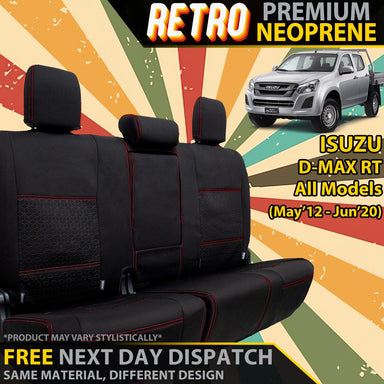 Isuzu D-MAX RT Retro Premium Rear Row Seat Covers (In Stock)-Razorback 4x4