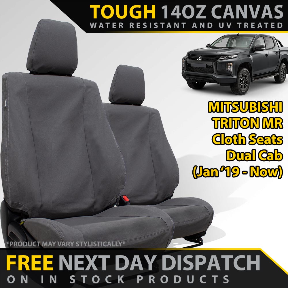Mitsubishi Triton MR XP6 Tough Canvas 2x Front Row Seat Covers (In Stock)