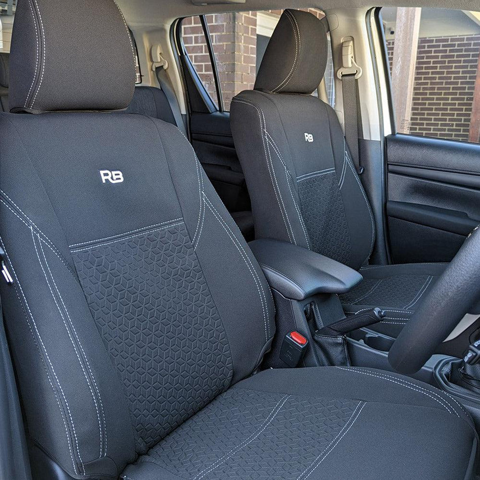 Toyota Hilux 8th Gen - Workmate - GP6 Premium Neoprene 2x Front Row Seat Covers (Made to Order)