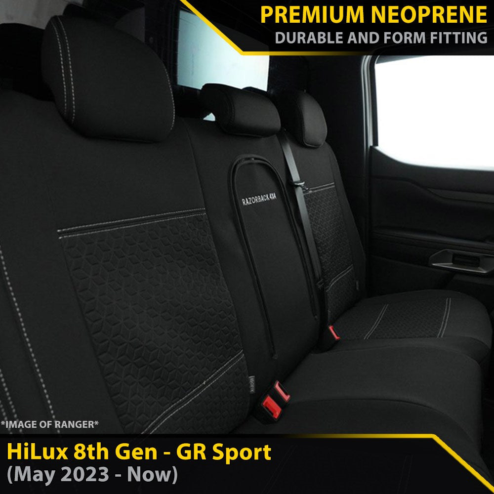 Toyota HiLux 8th Gen GR Sport GP6 Premium Neoprene Rear Row Seat Covers (Made to Order)