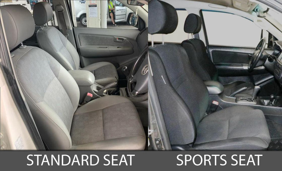 Toyota Hilux 7th Gen - Sports Seat With Seat Airbags - GP6 Premium Neoprene 2x Front Seat Covers (Made to Order)