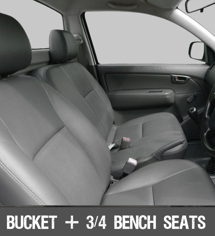 Toyota HiLux 7th Gen Bucket + 3/4 Bench XP6 Tough Canvas 2x Front Seat Covers (In Stock)